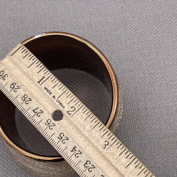 Wide Engraved Bangle Bracelet Gold Tone - Picture 3 of 5